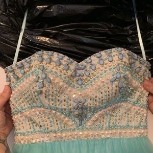 Aqua blue long dress